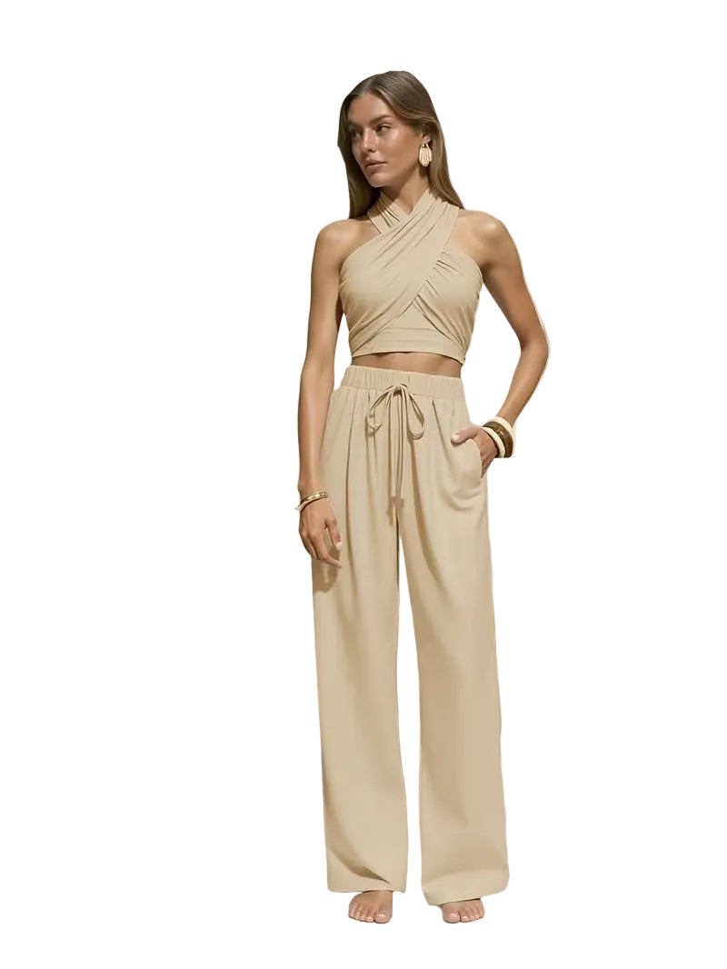 Women's Cross-Front Two-Piece Set