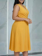 Women's Sleeveless Wrap Midi Dress