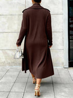 Women's Two-Piece Set Dress with Ribbed Cardigan